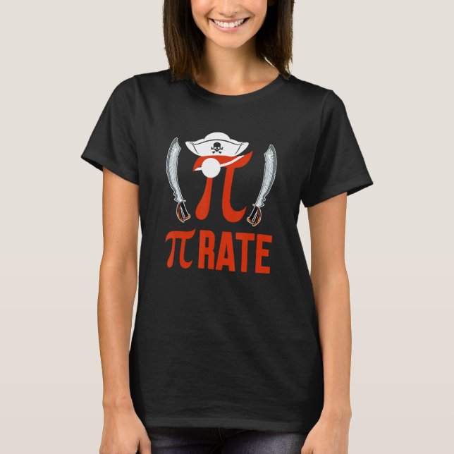 Pirate Funny Pi Symbol Math Lover Matching Teacher T Shirt (Framsida)