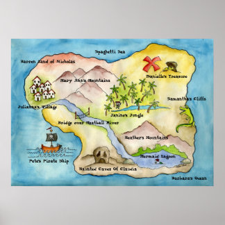 Pirate Map Print - Huge Poster