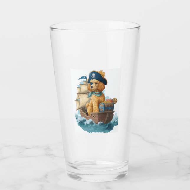 Pirate Poodle � Funny Sea Dog Glaskopp (Framsida)