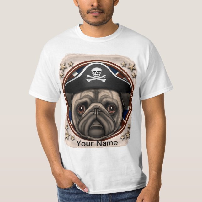 Pirate Pug t-shirt (Framsida)