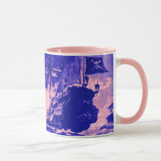 PIRATE SHIP BATTLE / blue purple Mugg