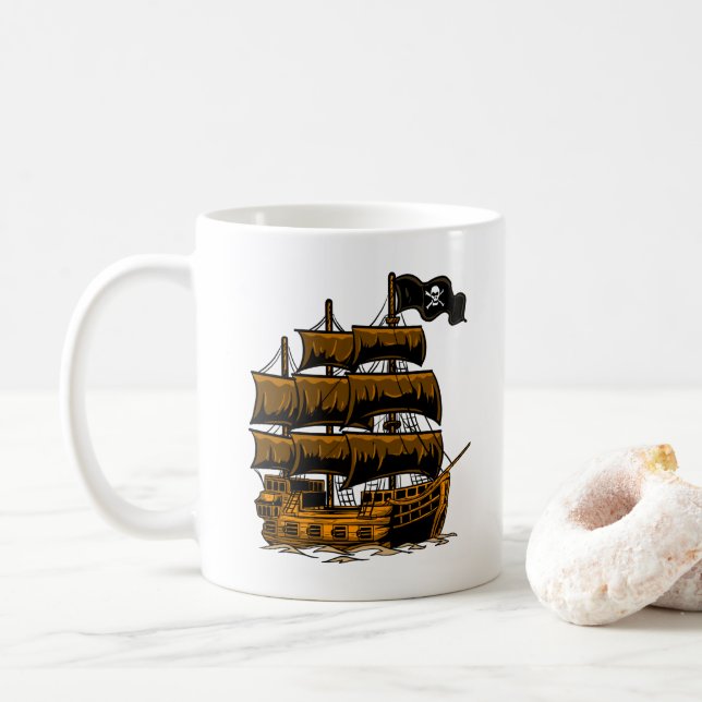 Pirate Ship Coffee Mug Kaffemugg (Med munk)