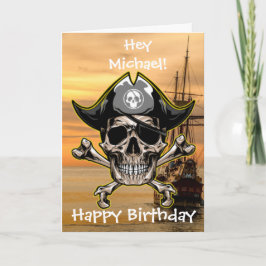 Pirate Skull Captain Cross Bones Kort
