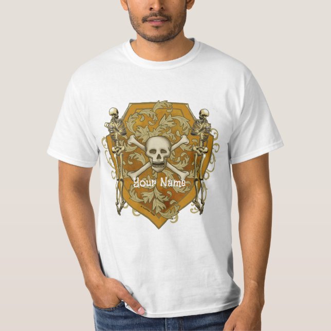 Pirate Skull Shield  t-shirt (Framsida)