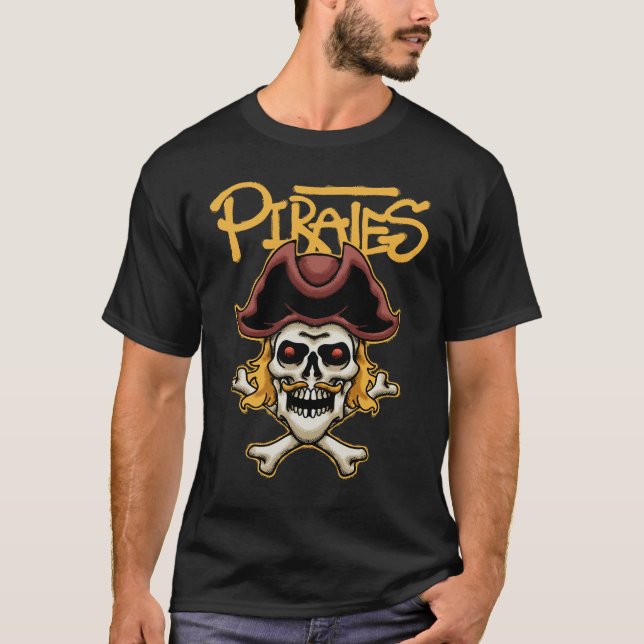 pirate skull streetwear t shirt (Framsida)