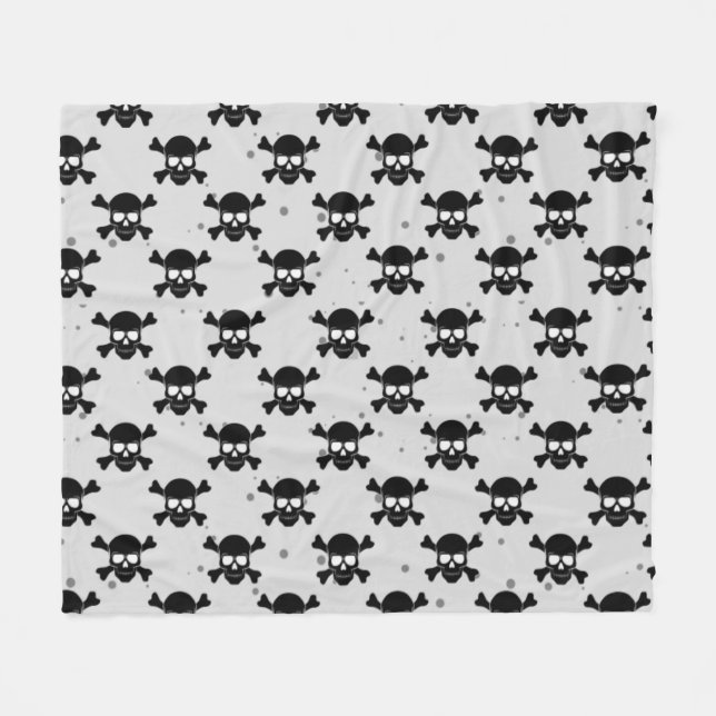 Pirate Style Skulls Pattern  Fleecefilt (Framsidan (Horisontell))