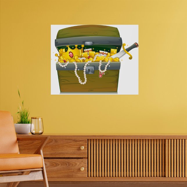 Pirate Treasure Chest with Jewels and Sword Poster (Skapare uppladdad)