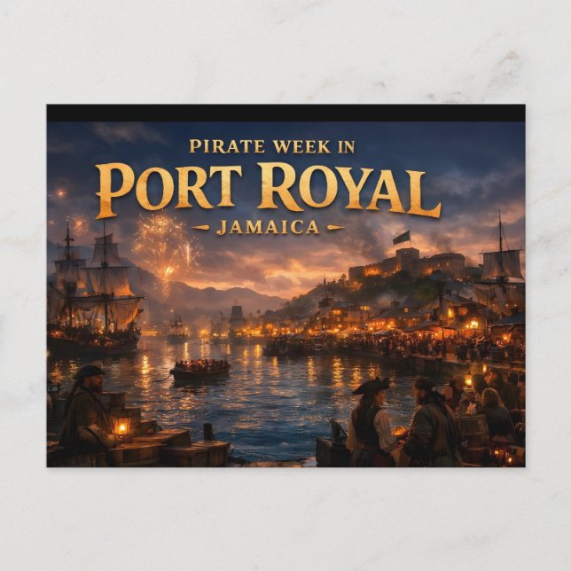 Pirate week in port royal vykort (Framsida)