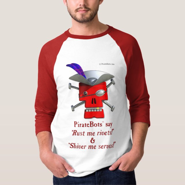 PirateBots -- unik för robotskjorta för pirat 3D T-shirt (Framsida)