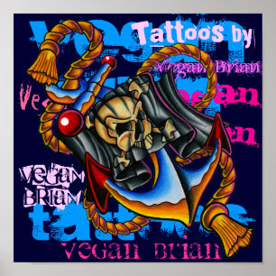 Piraten ankrar trycket av veganen Brian Poster
