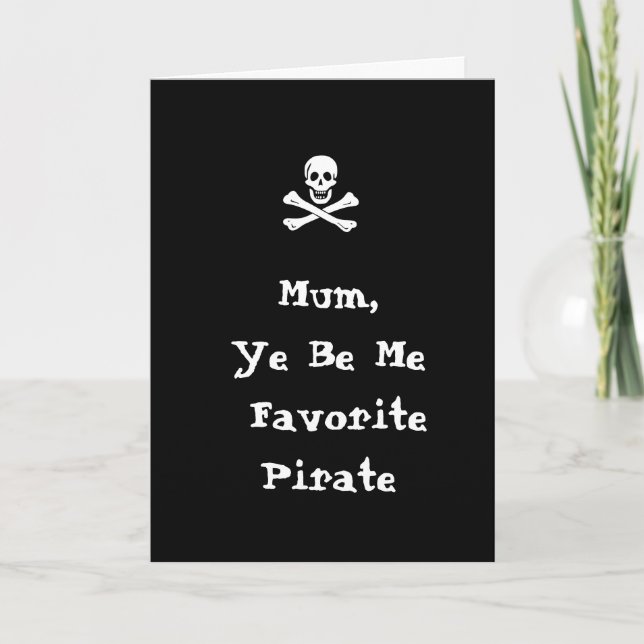 Piratens födelsedagskort till mamma helgkort (Framsida)