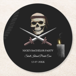 Piratensingle / Födelsedagsfest - pirat-tema Underlägg Papper Rund