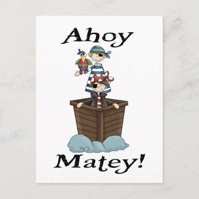 Pirater Ahoy Matey Vykort (Framsida)