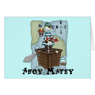 Pirater Ahoy Tshirs och gåvor Hälsningskort