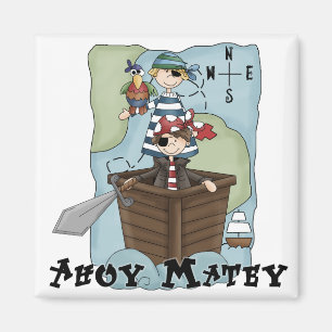 Pirater Ahoy Tshirs och gåvor Magnet
