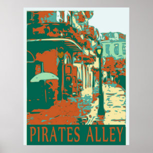 Pirater Alley Grönt Poster