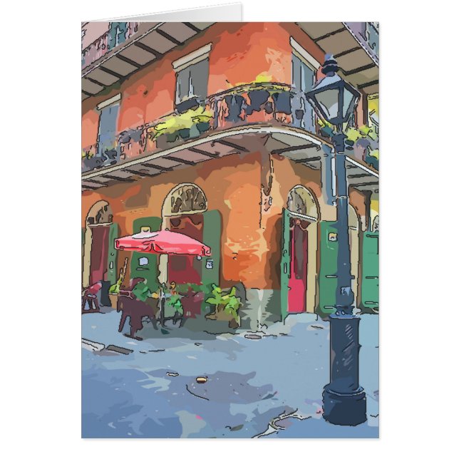 Pirater Alley New Orleans Greeting Card Hälsningskort (Framsidan)