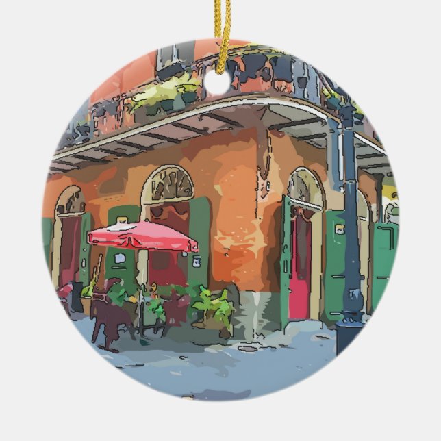 Pirater Alley New Orleans Julgransprydnad Keramik (Framsidan)