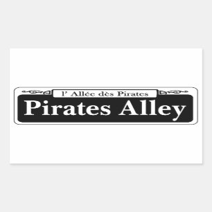 Pirater Alley, New Orleans Street Sign Rektangulärt Klistermärke