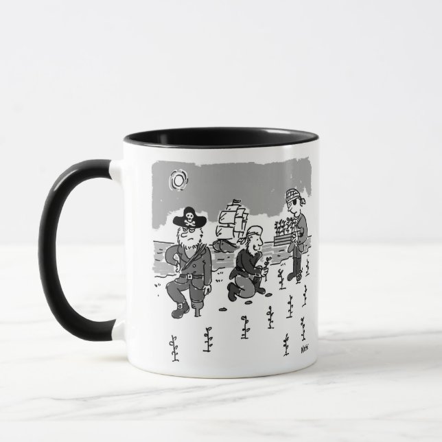 Pirater är  Använda en träblag för borrning Mugg (Vänster)