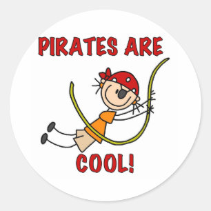 Pirater är Coola Runt Klistermärke