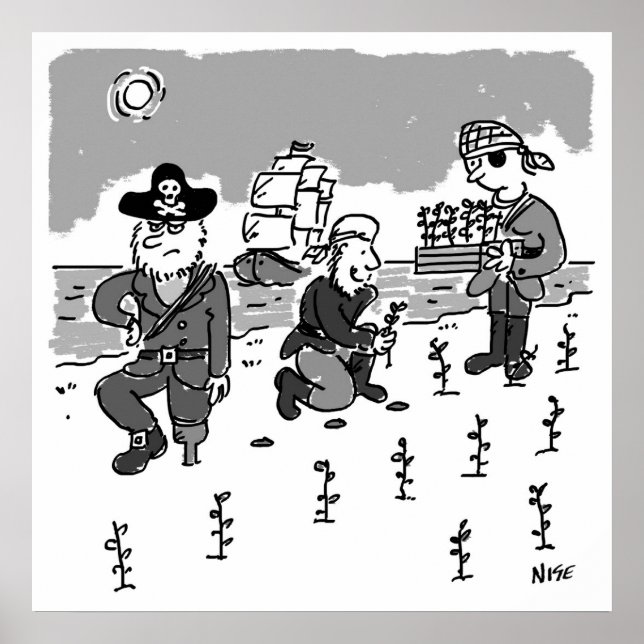 Pirater är  med träblag. Funny Poster (Framsidan)