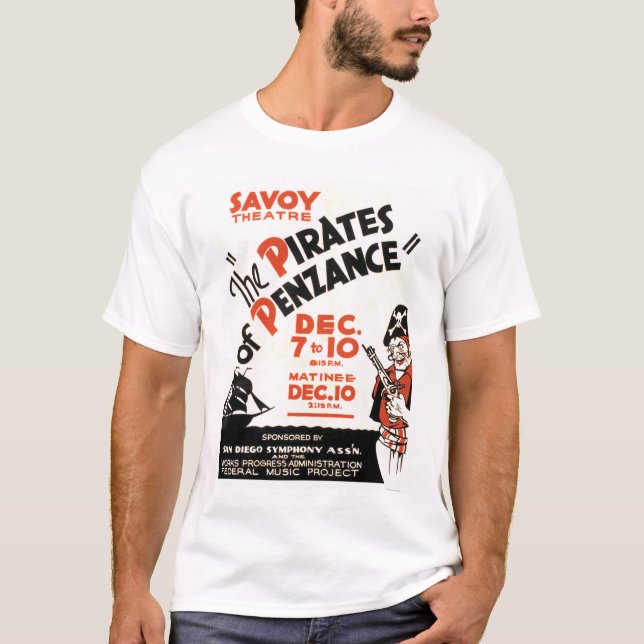Pirater av Penzance 1938 WPA T-shirt (Framsida)