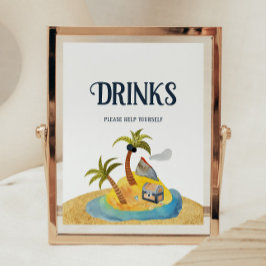 Pirater Baby Shower Drinks Sign Poster