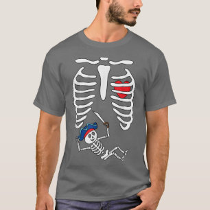 Pirater Baby Skeleton Halloween Gravid XRay Ri T Shirt