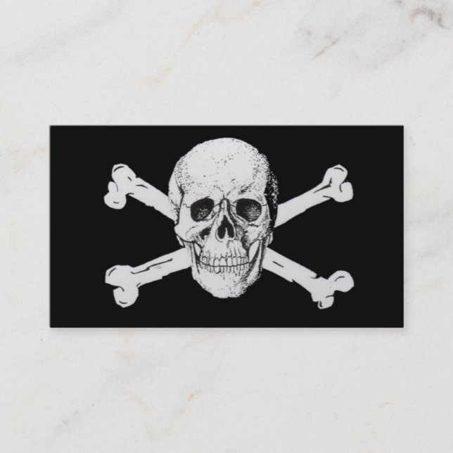 Pirater Black Skull och Crossbone Visitkort (Framsida)
