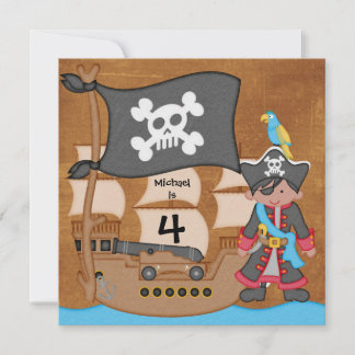 Pirater Boy Pirat Frakt Birthday Inbjudningar
