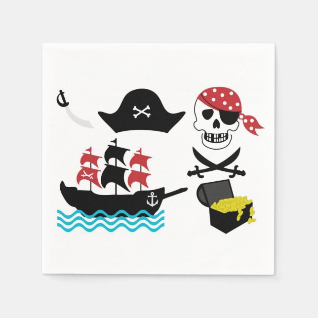 Pirater Cocktail Napkin Pappersservett (Framsidan)