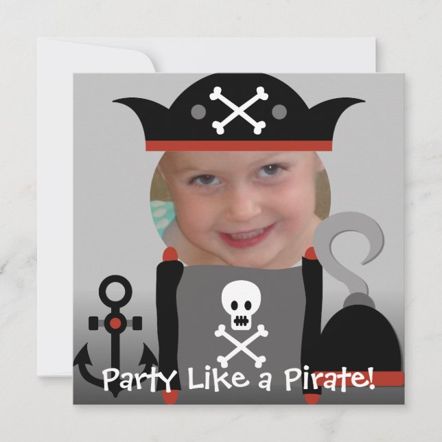Pirater Girl Party som Pirat Birthday Inbjudan (Framsida)