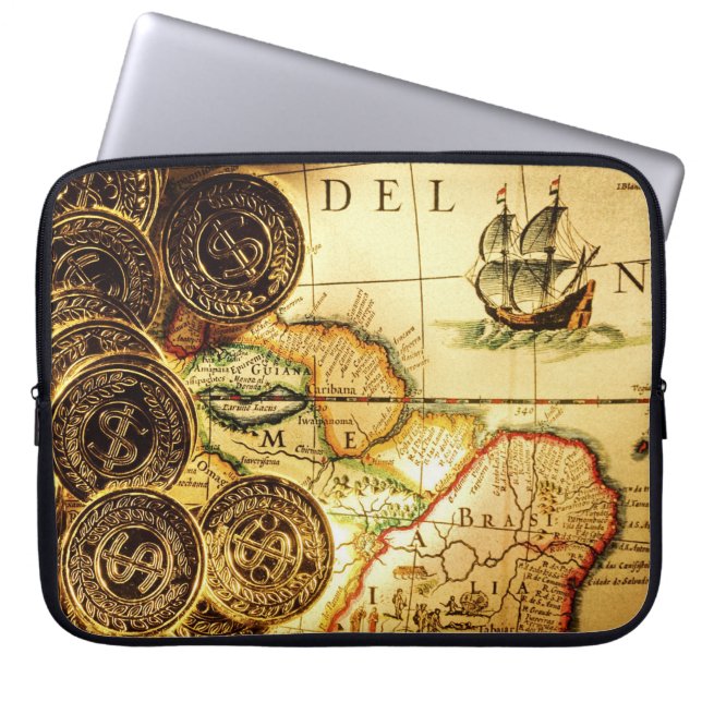 Pirater Guld Treasure Karta Laptop sleeve (Framsidan)