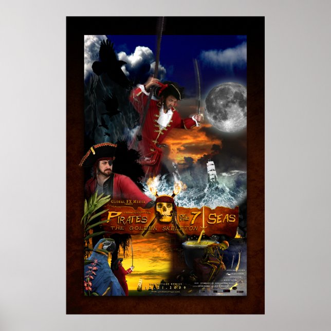 "Pirater i de 7 haven" Poster (Framsidan)