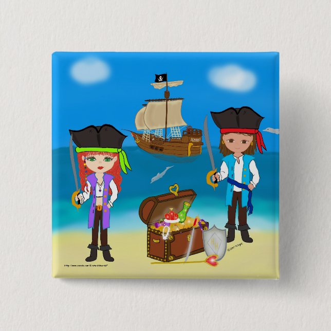 Pirater i Hinterland Button Knapp (Framsida)