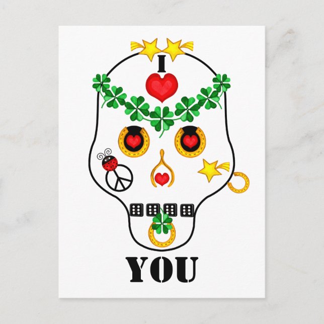 Pirater! Jag Kärlek...Skull för att anpassa mig Vykort (Framsida)