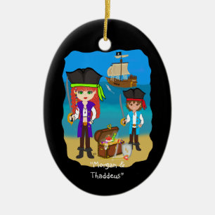 Pirater julprydnad julgransprydnad keramik