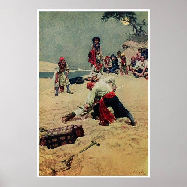 Pirater kämpar över skatt poster (Framsidan)