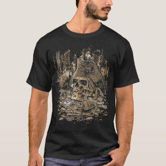 Pirater kapten Skull Dagger Treasure Caribbean Mor T Shirt