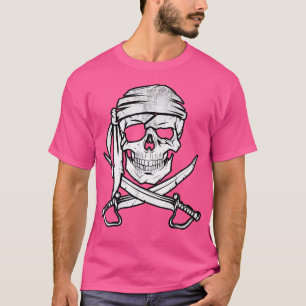 Pirater kryssningkapten Crossbone Skeleton T Shirt