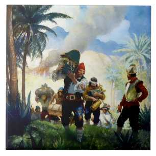 “Pirater och byte” av NC Wyeth Kakelplatta