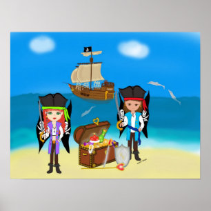 Pirater och skatt poster