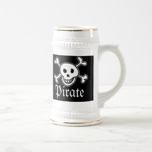 Pirater öl mugg med ben och ben från kor