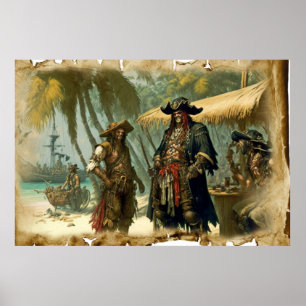 Pirater på skattön poster