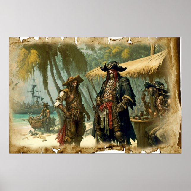 Pirater på skattön poster (Framsidan)