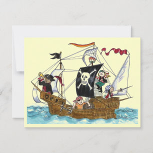 PIRATER PARTY THEME FRAKT SAILS JR FLAGGA INVITATI INBJUDNINGAR