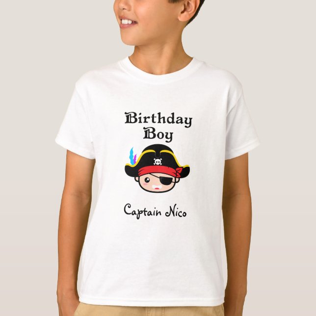 Pirater Personlig på födelsedagen T Shirt (Framsida)