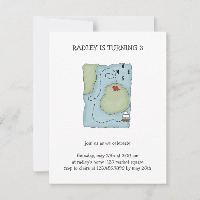 Pirater ·, Piratkarta Inbjudningar (Framsida)