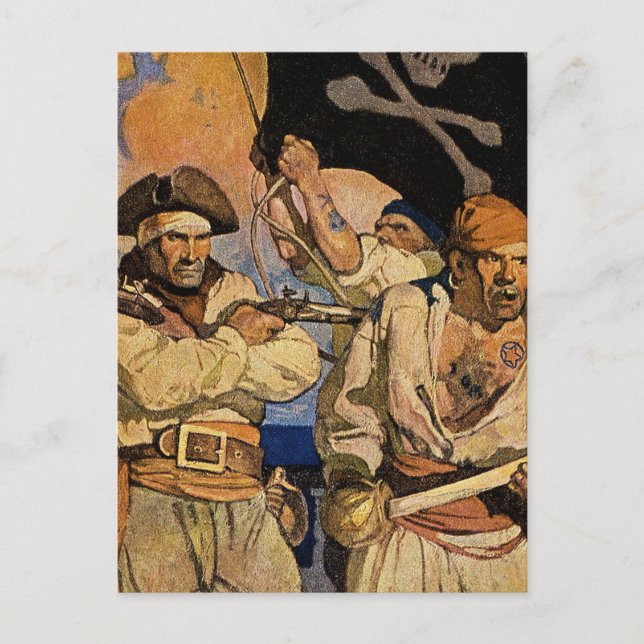 “Pirater” Skattkamsö täcker av NC Wyeth Vykort (Framsida)